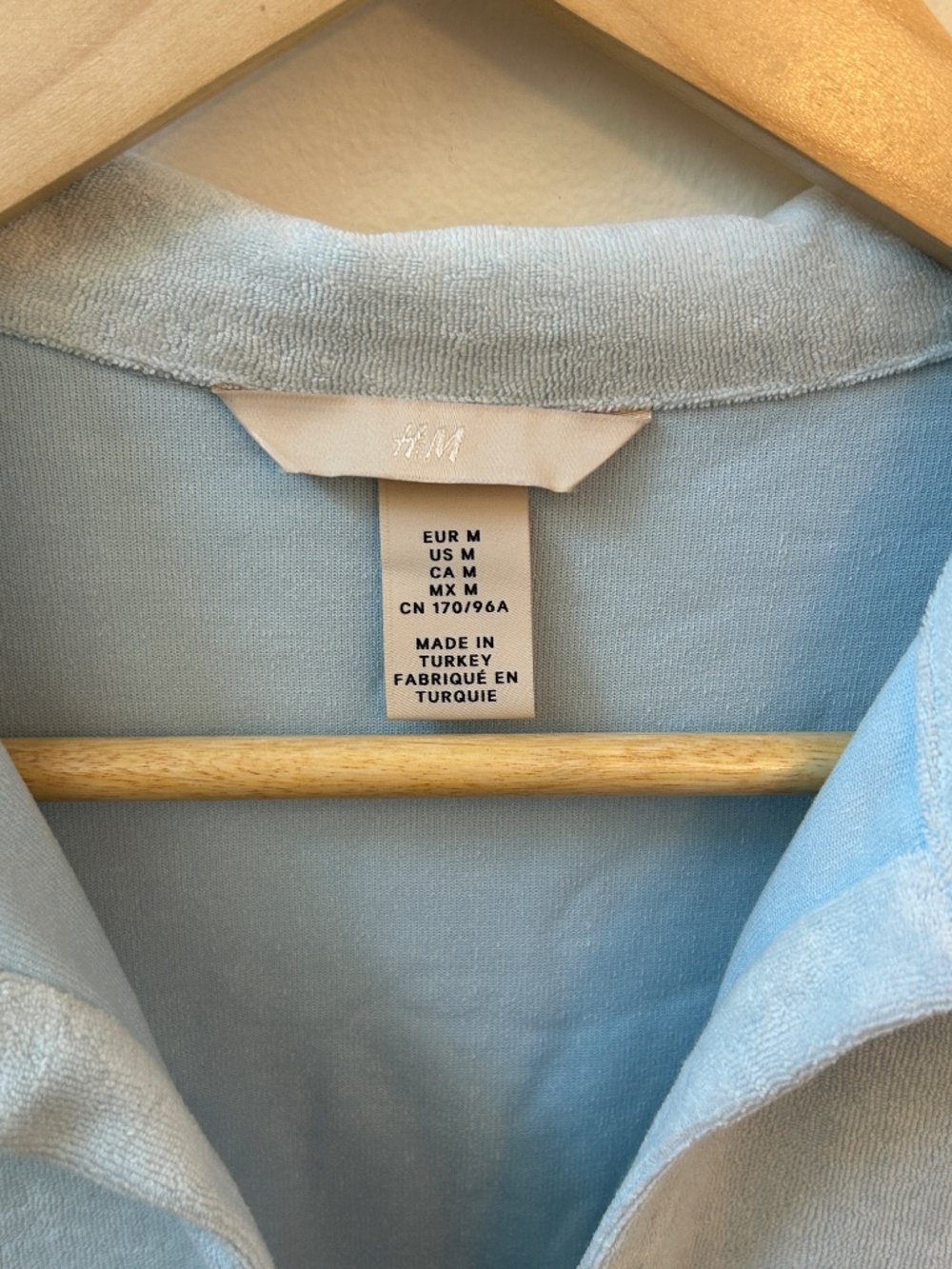 H&M Light Blue Terry Cloth Polo Bodycon Dres - Picture 4 of 5